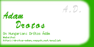 adam drotos business card